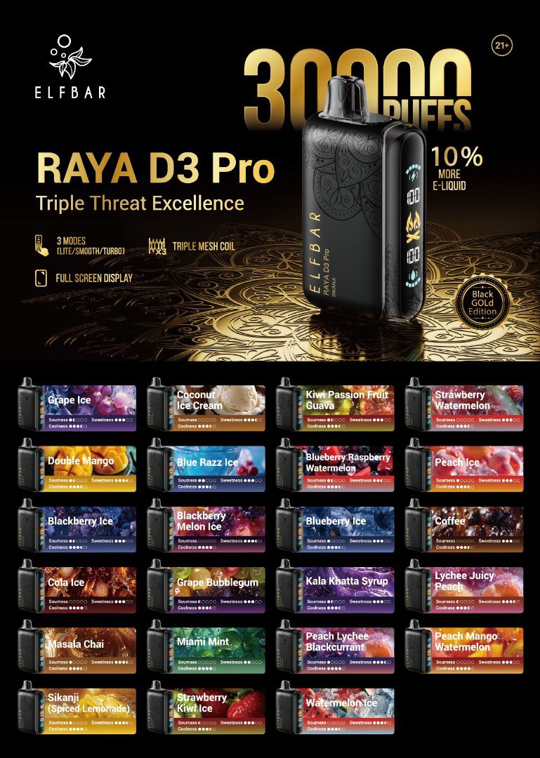 Elf Bar RAYA D3 Pro 30K Disposable Vape Dubai