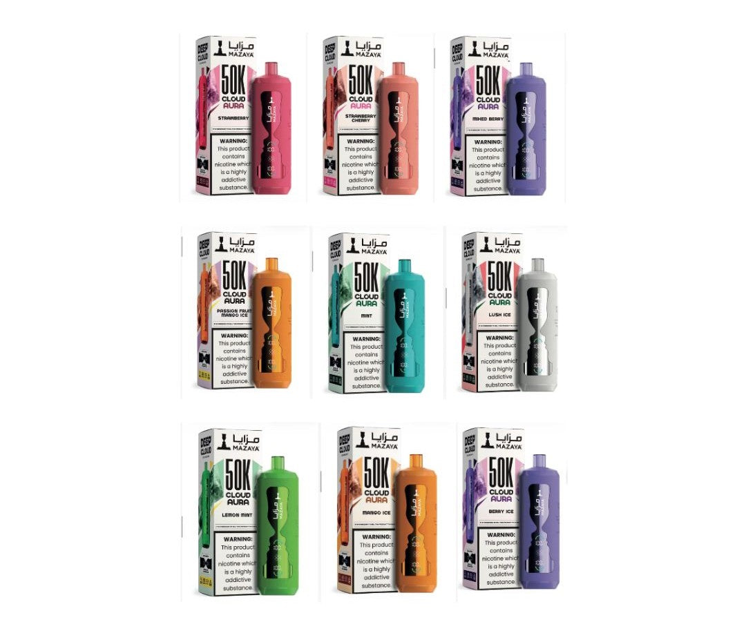 Mazaya Cloud Aura 50K Disposable Vape – 21 Flavors